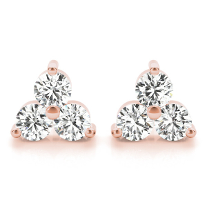 Ellen Lab-Created Rose Gold Cluster Diamond Earrings