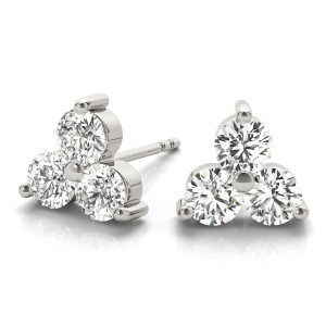 Ellen Lab-Created Round cut Cluster Diamond Earrings