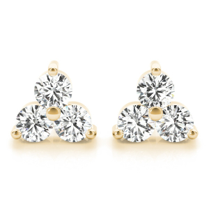 Ellen Lab-Created Yellow Gold Cluster Diamond Earrings