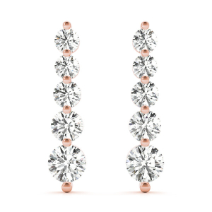 Thelma Lab-Created Rose Gold Cluster Diamond Earrings