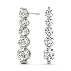 Thelma Lab-Created Round cut Cluster Diamond Earrings