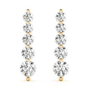 Thelma Lab-Created Yellow Gold Cluster Diamond Earrings