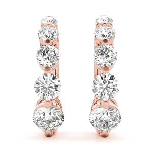 Penelope Lab-Created Rose Gold Journey Diamond Earrings