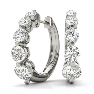 Penelope Lab-Created Round cut Journey Diamond Earrings