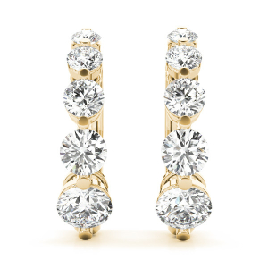 Penelope Lab-Created Yellow Gold Journey Diamond Earrings