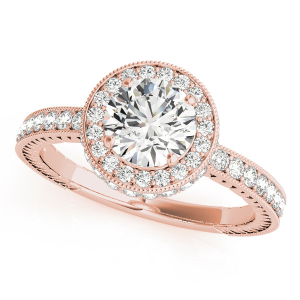 Natural Rose Gold Halo Diamond Rings