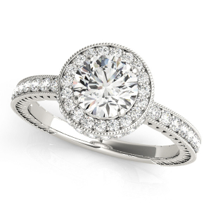 Lucianna Natural Round cut  Halo Engagement Diamond Ring