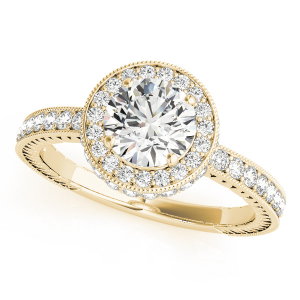 Natural Yellow Gold Halo Diamond Rings