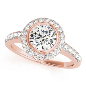 Natural Rose Gold Halo Diamond Rings