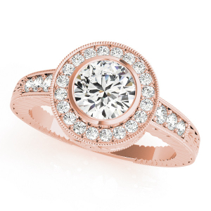 Natural Rose Gold Halo Diamond Rings