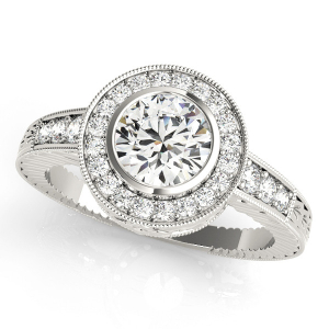 Natural White Gold Halo Diamond Rings