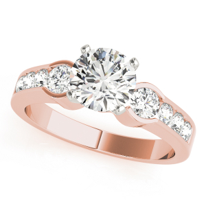 Walta Lab-Created Diamond Rose Gold 4 Prong Set Trilogy Engagement Ring