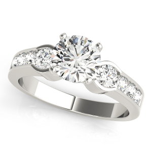 Walta Lab-Created Diamond Round cut 4 Prong Set  Trilogy Engagement Ring