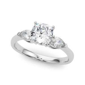 Vannah Natural Diamond 4 Prong Set Trilogy Engagement Ring