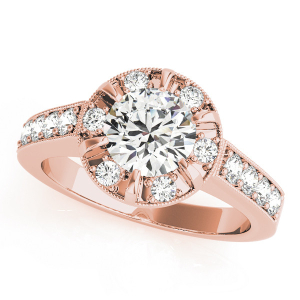 Natural Rose Gold Halo Diamond Rings