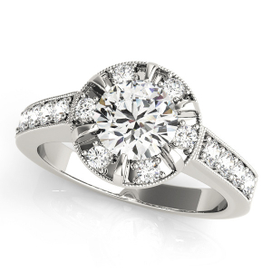 0.20 - 3.00 Carat Natural Round cut  Halo Diamond Rings