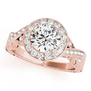 Natural Rose Gold Halo Diamond Rings