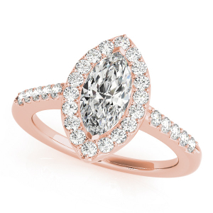 Natural Rose Gold Halo Diamond Rings