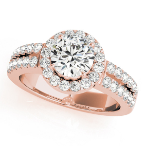 Natural Rose Gold Halo Diamond Rings