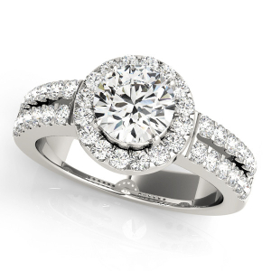 Natural Platinum Halo Diamond Rings