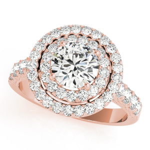 Natural Rose Gold Halo Diamond Rings