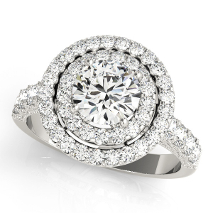 Janna Natural Diamond Round cut Halo Engagement Ring