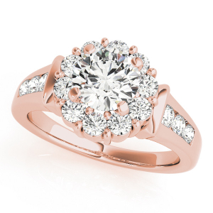 Natural Rose Gold Halo Diamond Rings