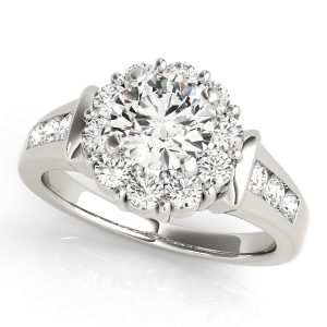 James Natural Round cut  Halo Engagement Diamond Ring