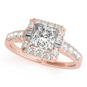 Kamilla Natural Rose Gold Halo Engagement Diamond Rings