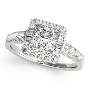 Kamilla Natural Princess cut  Halo Engagement Diamond Ring