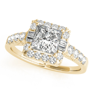 Kamilla Natural Yellow Gold Halo Engagement Diamond Rings