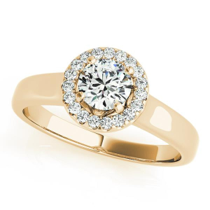 Natural Yellow Gold Halo Diamond Rings