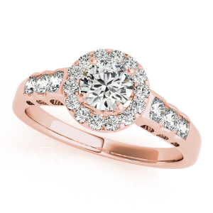 Natural Rose Gold Halo Diamond Rings