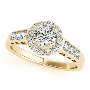 Natural Yellow Gold Halo Diamond Rings