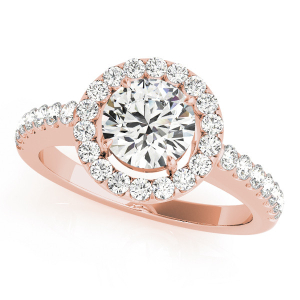 Natural Rose Gold Halo Diamond Rings