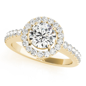 Natural Yellow Gold Halo Diamond Rings