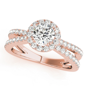 Natural Rose Gold Halo Diamond Rings