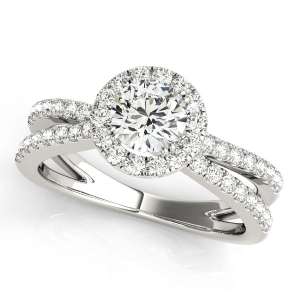 Natural Platinum Halo Diamond Rings