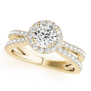 Natural Yellow Gold Halo Diamond Rings