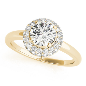 Natural Yellow Gold Halo Diamond Rings