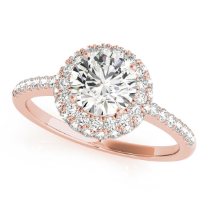 Natural Rose Gold Halo Diamond Rings