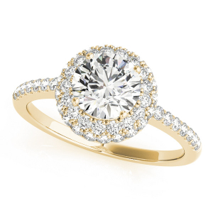 Natural Yellow Gold Halo Diamond Rings