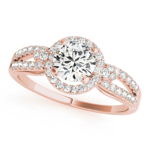 Junia Natural Rose Gold Halo Engagement Diamond Rings