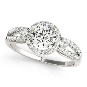 Natural Platinum Halo Diamond Rings