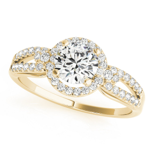 Junia Natural Yellow Gold Halo Engagement Diamond Rings