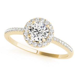 Legaci Natural Yellow Gold Halo Diamond Rings