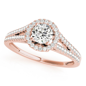 Josette Natural Rose Gold Halo Diamond Rings