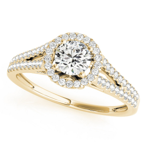 Josette Natural Yellow Gold Halo Diamond Rings