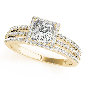 Kadence Natural Yellow Gold Halo Diamond Rings