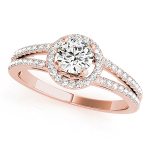 Jacklyn Natural Rose Gold Halo Diamond Rings